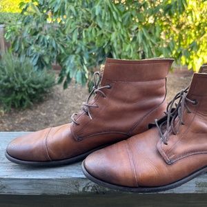 Sutro Brown Leather Boots, Size 9